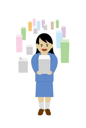 Submission of documents (Created with vector data)のイラスト素材