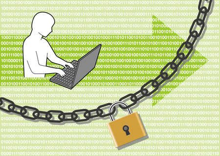 Imagination illustration of data encryption (Created with EPS data)のイラスト素材