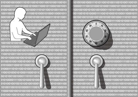 Imagination illustration of data encryption (Created with EPS data)のイラスト素材