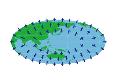 Illustration of social distancing (Created with vector data)のイラスト素材