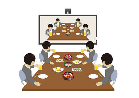Online party (Created with vector data)のイラスト素材