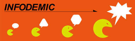 Illustration that imagined the fear of infodemic (Created with vector data)のイラスト素材