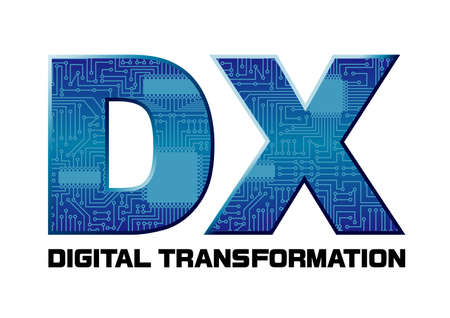 Imaginary Illustration of Digital Transformation (Created with Vector data)のイラスト素材