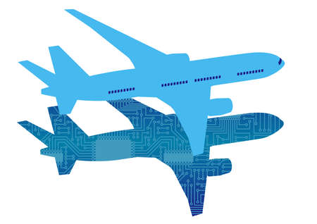 Imaginary Illustration of Digital Transformation (Created with Vector data)のイラスト素材