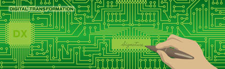 Electronic Board and Stamp ,INKANBUNKA(Seal Culture), (Created with Vector data)のイラスト素材