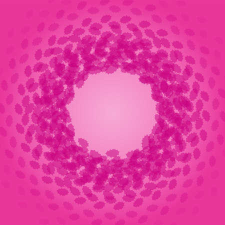 Background illustration. The holly leaves arranged in a circle and the pink gradation overlap. Image of Christmas wreath.のイラスト素材