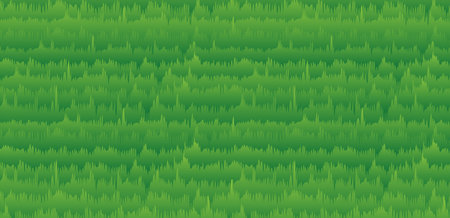Objects with fine irregularities colored with green gradation were laid out in a hierarchical manner. A background image imagining a lawn. Created with vector data.のイラスト素材