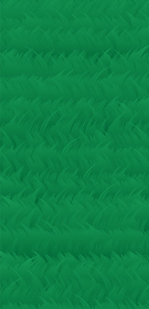 A hierarchical layout of fine comb-shaped objects colored with a green gradation. Each object is curved to the left and right. A background image imagining a meadow fluttering in the wind. Created witのイラスト素材
