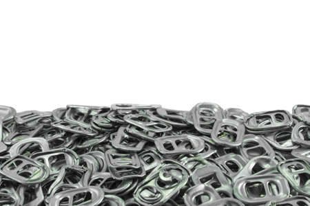 Metal ring pull isolated on white backgroundの写真素材