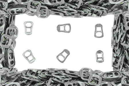 The frame of the metal ring pull on white backgroundの写真素材