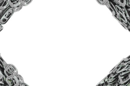 The frame of the metal ring pull on white backgroundの写真素材