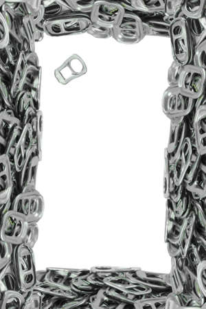 The frame of the metal ring pull on white background
