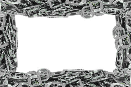 The frame of the metal ring pull on white backgroundの写真素材