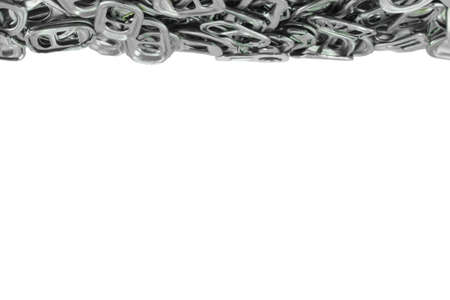 The frame of the metal ring pull on white backgroundの写真素材