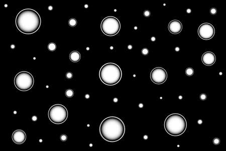 Abstract white bubble on black backgroundの写真素材