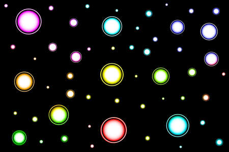 Abstract colorful bubble on black backgroundの写真素材