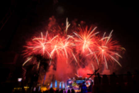 Abstract blurred background of fireworks, blurred concept.の写真素材