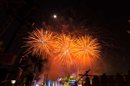 Abstract blurred background of fireworks, blurred concept.の写真素材