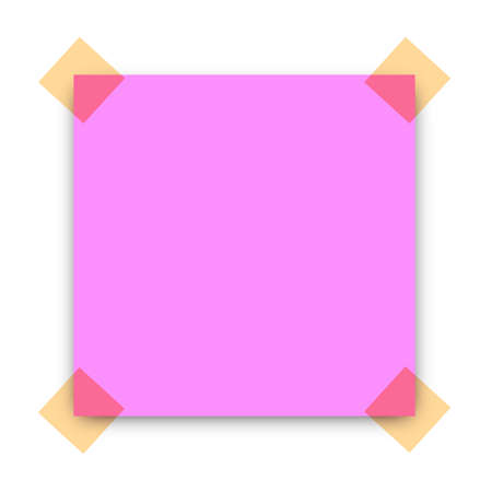 Pink reminder note isolated on the white backgroundの写真素材