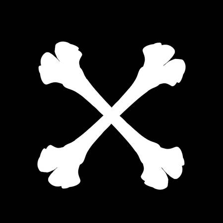 Black Crossed bones, flat icon