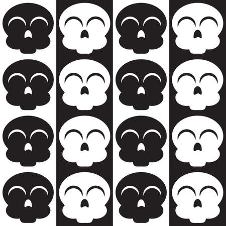 Seamless pattern with happy skullsのイラスト素材