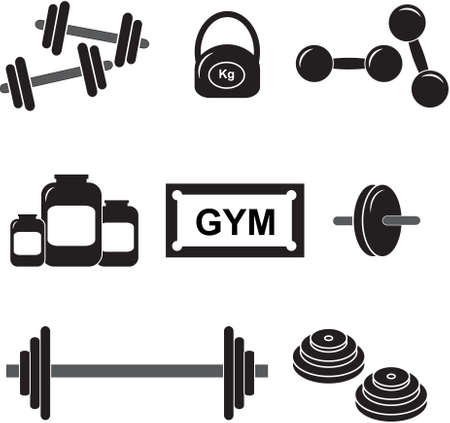 Set Fitness, GYMのイラスト素材