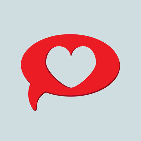 Text box speech heart vector iconのイラスト素材