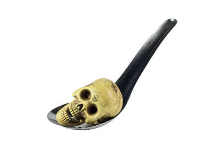 Skull in the spoonの写真素材