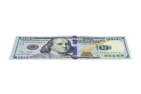 100 US dollar isolated on white background