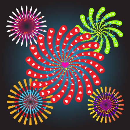 Vector illustration of the concept of a holiday fireworks.のイラスト素材