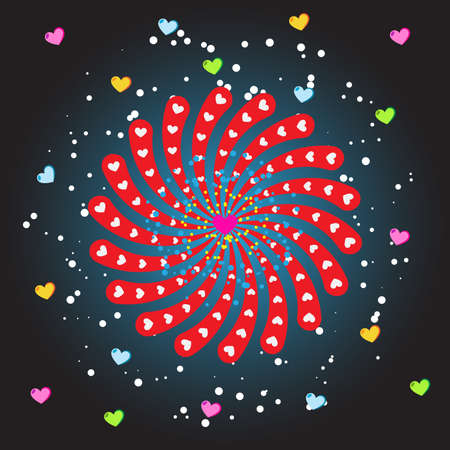 Fireworks for Valentine's Dayのイラスト素材