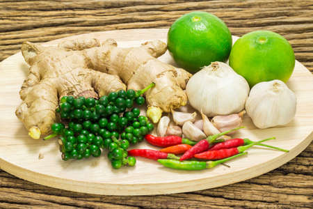 Tom yam herbs and spices set.の写真素材