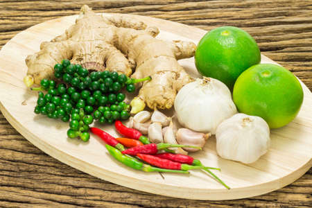Tom yam herbs and spices set.の写真素材