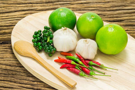 Tom yam herbs and spices set.の写真素材