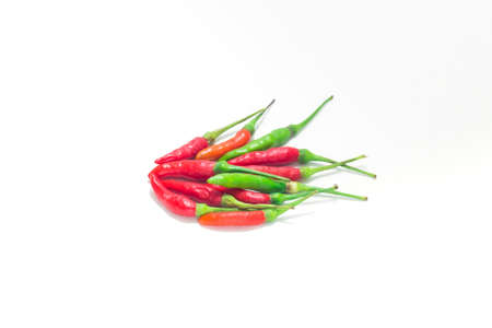 Red chili pepper on a white background.の写真素材