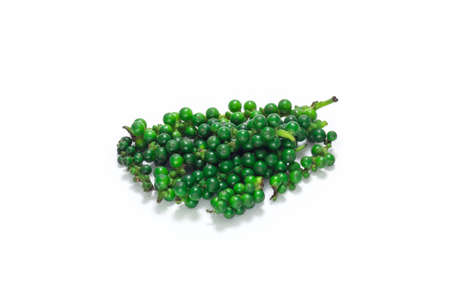 Green pepper on white background.の写真素材
