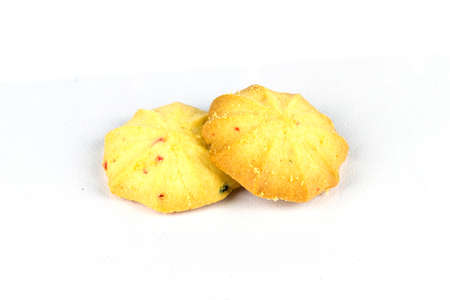 Cookies on white background.の写真素材