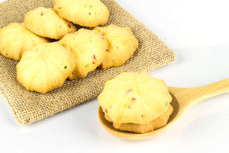 Cookies on white background.の写真素材