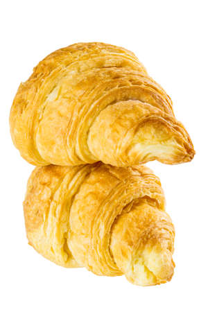 Fresh tasty croissant isolated on white background.の写真素材