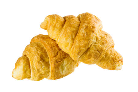 Fresh tasty croissant isolated on white background.の写真素材