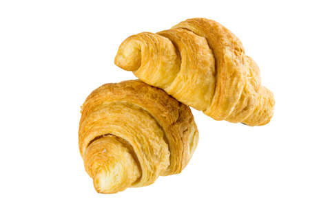 Fresh tasty croissant isolated on white background.の写真素材