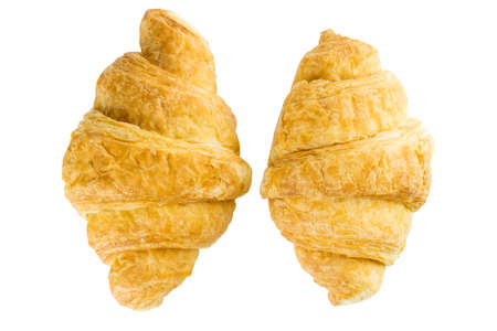 Fresh tasty croissant isolated on white background.の写真素材