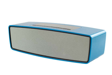 Blue loudspeaker Blue tooth - isolated on white background.の写真素材