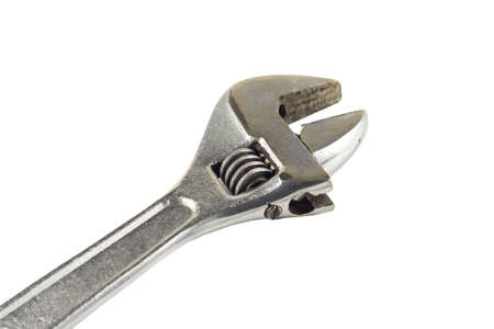 Adjustable wrench isolated on white background.