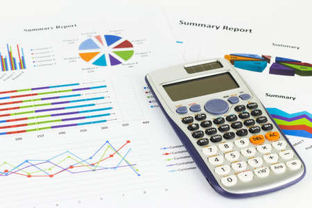 Calculations, savings, finances and economy concept.の写真素材