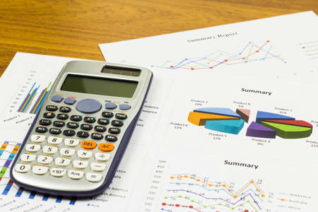 Calculations, savings, finances and analysis of the market concept.の写真素材