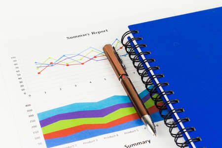 Book savings, finances and analysis of the market concept.の写真素材