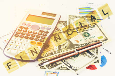 Double exposure of financial money savings with economy concept background.の写真素材