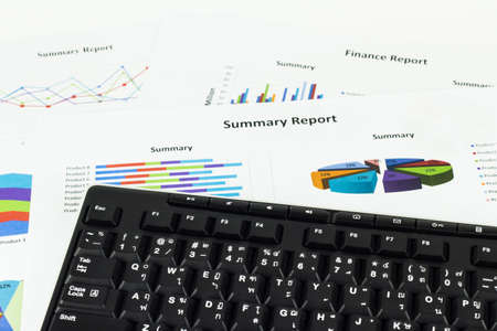 Keyboard calculations, savings, finances and economy concept.の写真素材