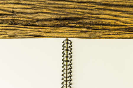 Open book on wooden background.の写真素材